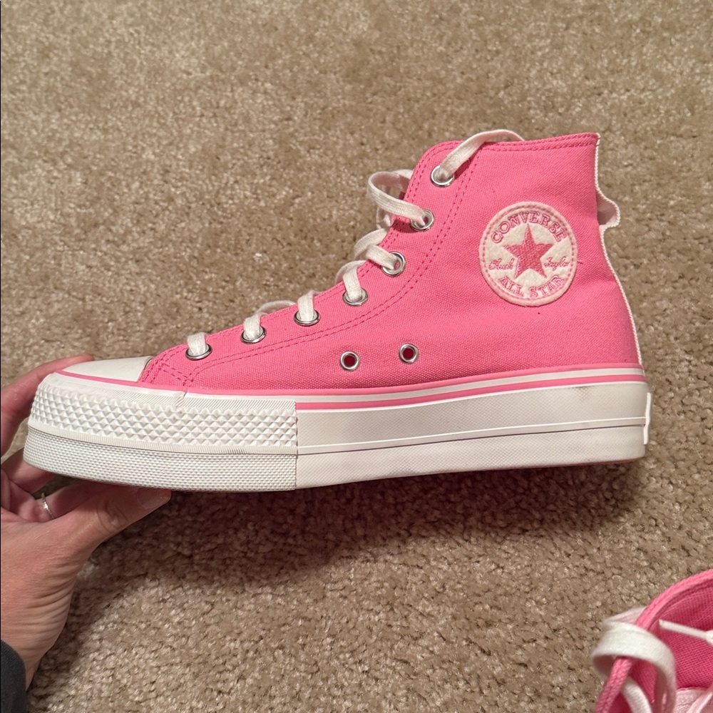 Converse Chuck Taylor Lift Platform varsity High Top shoes Oops Pink size 8 - Picture 5 of 10